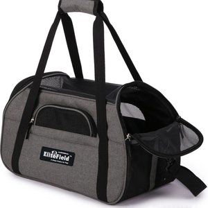 EliteField Soft-Sided Airline-Approved Dog Cat Pet Carrier Bag Charcoal Gray